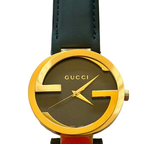 Gucci Interlocking G Gold PVD Watch - Black Dial - Authentic w/ Papers - Picture 5 of 14